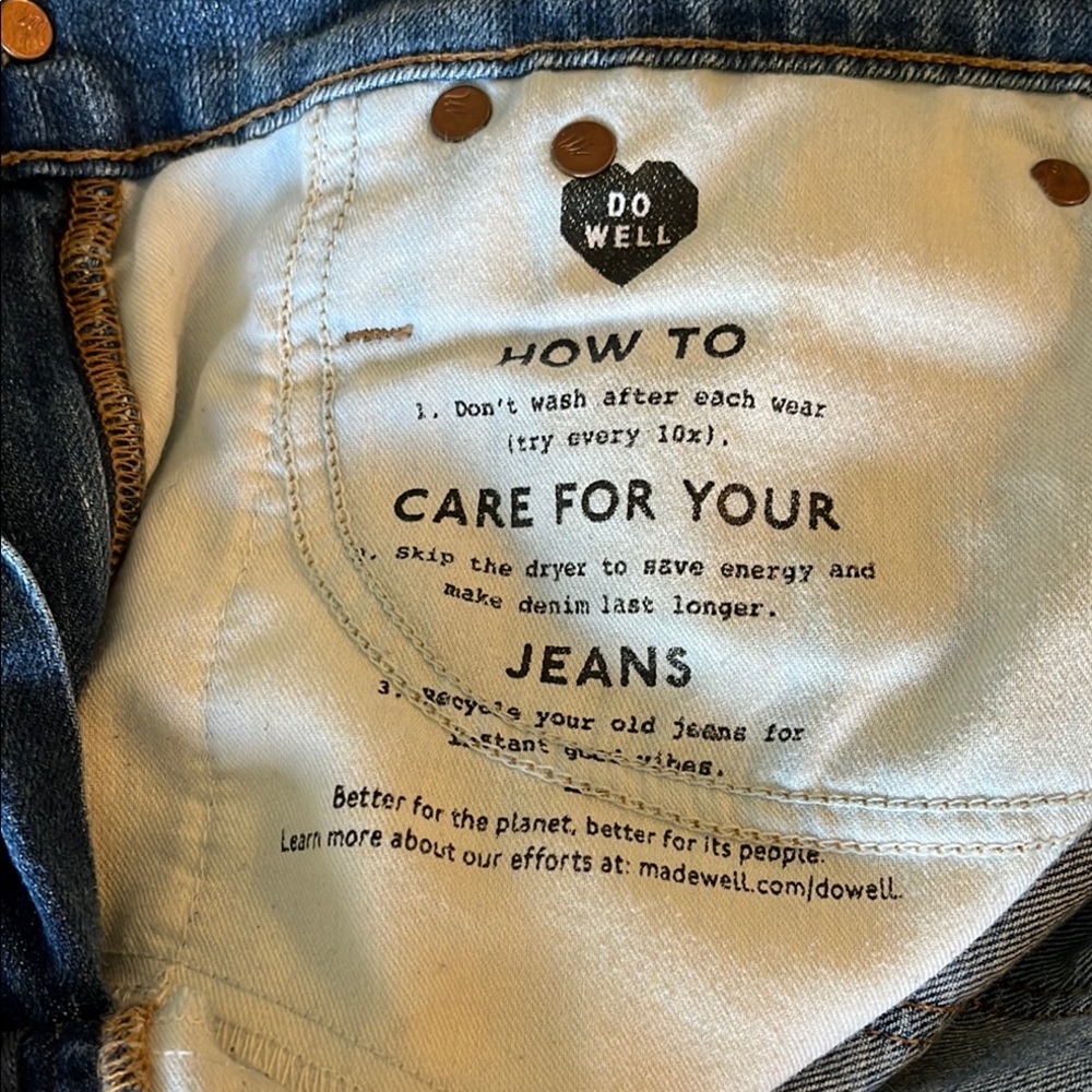 Madewell Classic Straight Blue Jeans Size 26 - Picture 8 of 15
